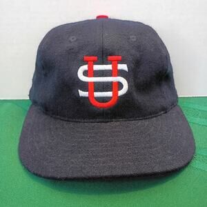 Ebbets Field Flannels Hat Navy Wool US Logo Fitted US Made Ballcap